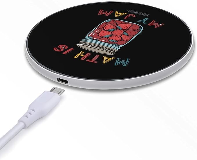 Math is My Jam Fast Portable Charger 10W Funny Graphic Phone Charging Pad with USB Cable