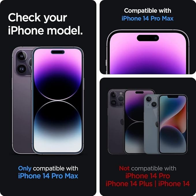 Spigen Tempered Glass Screen Protector [GlasTR EZ FIT - Privacy] Designed for iPhone 14 Pro Max [Case Friendly] - 2 Pack