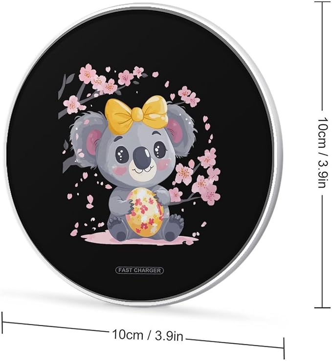 Easter Koala Wireless Charger Anti-Slip Wireless Charging Pad Slim Charger Mat for Men Women