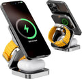 Thanstar 3 in 1 Foldable Wireless Charging Station with magsafe Charger Compatible with Apple Watch &amp Apple Devices Compact Charging Station for efficient Space-Saving Apple Watch Charger