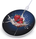 Fruit in Spoon Wireless Charger Fast Wireless Charging Pad with USB Cable 10W Anti-Slip Magnetic Wireless Charger Portable Slim Charger Puck Travel Charging Station