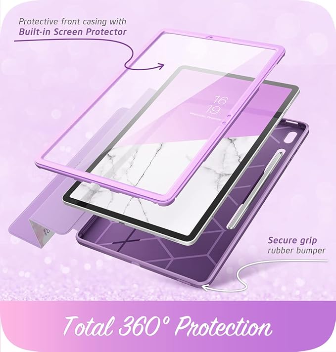 i-Blason Cosmo Case for Samsung Galaxy Tab S7 FE 12.4 2021 Release Case Full-Body Trifold with Built-in Screen Protector Protective Smart Cover with Auto Sleep/Wake &amp Pencil Holder (Ameth)