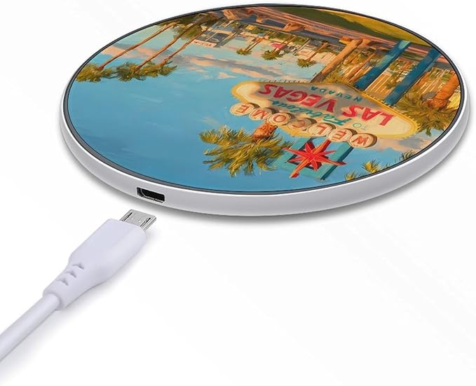 Las Vegas Sunshine Fast Portable Charger 10W Funny Graphic Phone Charging Pad with USB Cable