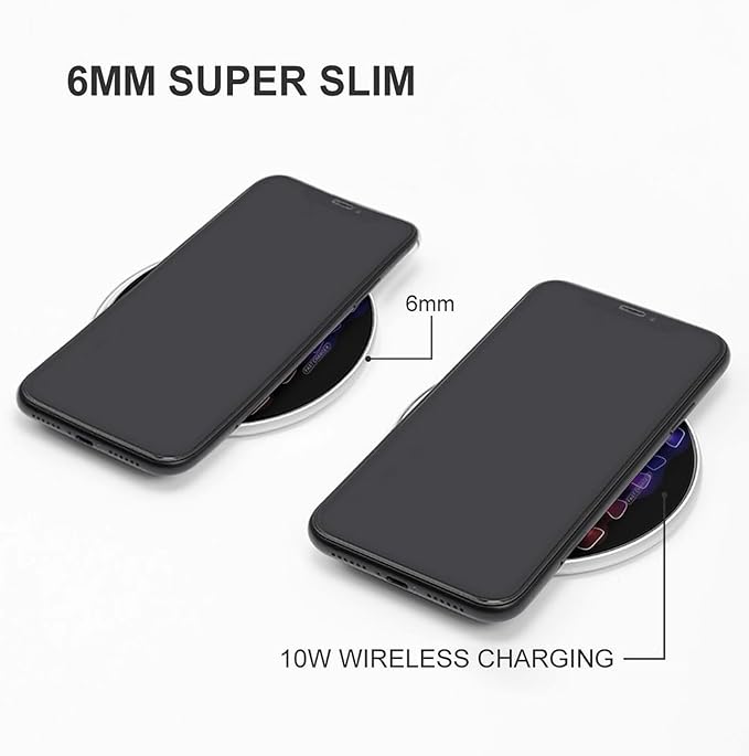 Puzzle Autism Neon Lights Phone Charger Magnetic Charging Pad Anti-Slip with USB Cable