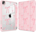 May Chen for iPad Pro 11 inch M2 4th Generation 2022 iPad Pro 11 3rd/2nd/1st Gen Case with Transparent Shockproof Back Cover [Built-in Pencil Holder Auto Sleep/Wake Pink Bows P721
