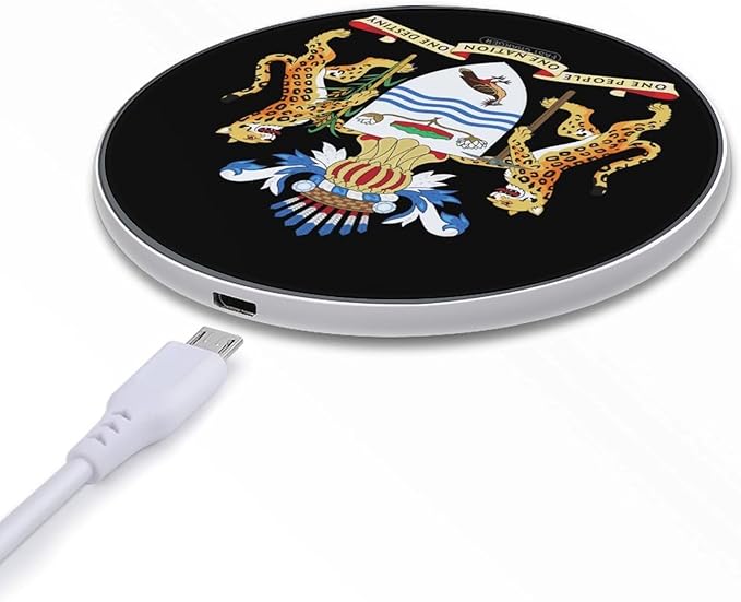 Coat of Arms of Guyana Fast Portable Charger 10W Funny Graphic Phone Charging Pad with USB Cable