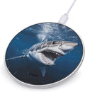 Great White Shark Opens Mouth Wireless Charger Fast Wireless Charging Pad with USB Cable 10W Anti-Slip Magnetic Wireless Charger Portable Slim Charger Puck Travel Charging Station