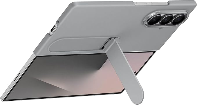 Samsung Galaxy Z Fold7 Silicone Phone Case Protective Cover with Stand Secure Grip Soft Comfortable Design US Version Gray