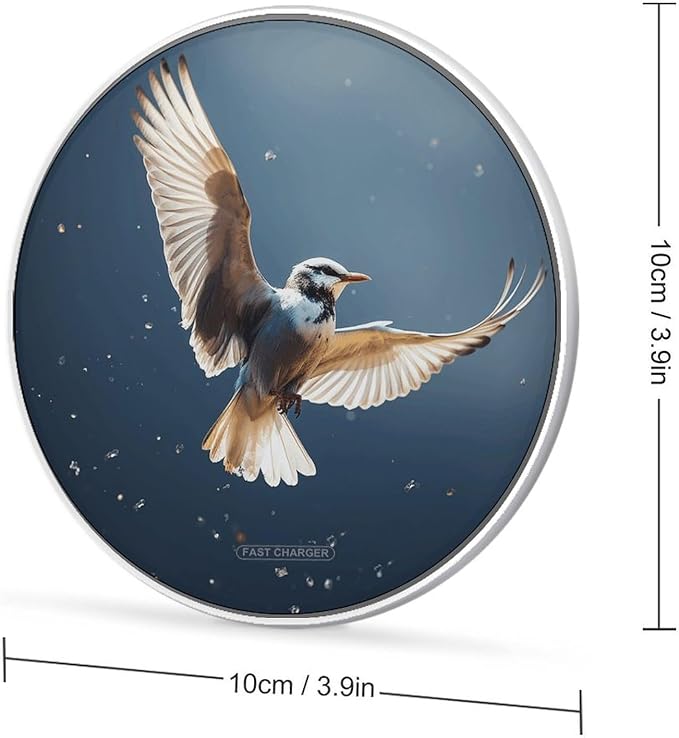 Bird Migration Wireless Charger Fast Wireless Charging Pad with USB Cable 10W Anti-Slip Magnetic Wireless Charger Portable Slim Charger Puck Travel Charging Station