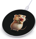 Red Rose Hamster Wireless Charger Anti-Slip Wireless Charging Pad Slim Charger Mat for Men Women