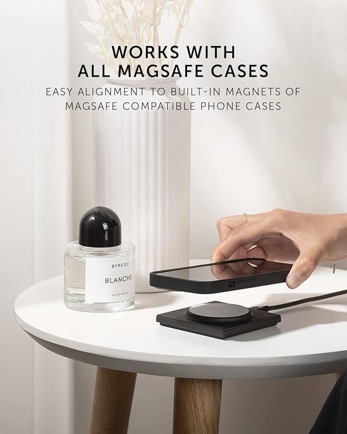 Native Union Drop Magnetic Wireless Charger – Non-Slip MagSafe Wireless Charging Pad for iPhone 15 15 Plus 15 Pro 15 Pro Max iPhone 8 to iPhone 15 – 15W Fast-Charging for Qi-Compatible Devices