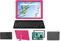 [4 in 1] ONN 12.1 inch Tablet Pro 100146663 Case and Screen Protector (Keyboard Case) Tempered Glass case for ONN 12.1 Tablet Pro / 100146663 (Rose Red)