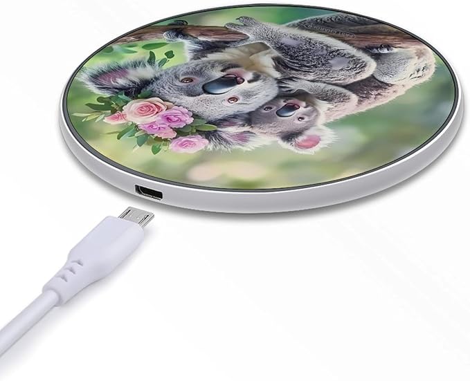Koala Bear Wildlife Animal Wireless Charger Anti-Slip Wireless Charging Pad Slim Charger Mat for Men Women
