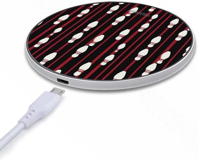Bowling Wireless Charger Anti-Slip Wireless Charging Pad Slim Charger Mat for Men Women