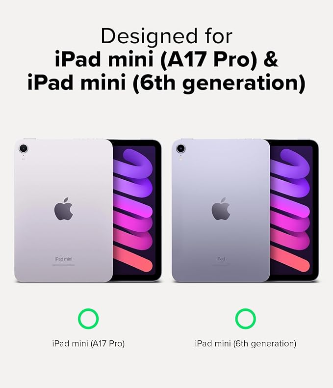 Ringke Fusion [Overcharge Prevention] Compatible with iPad mini 6 Case (6th Generation) and iPad mini A17 Pro Case Transparent Hard Back TPU Bumper Cover with Pen Holder - Clear
