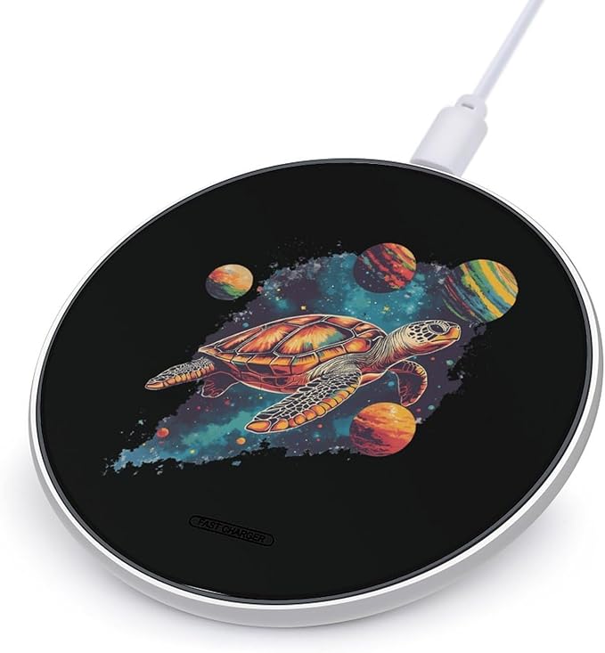 Sea Turtler Planets Art Wireless Charger Anti-Slip Wireless Charging Pad Slim Charger Mat for Men Women