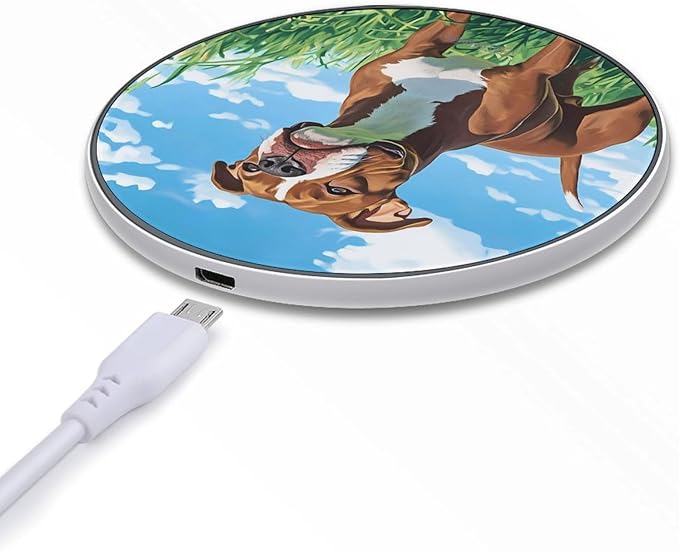United States Staffordshire Terrier Dog Phone Charger Magnetic Charging Pad Anti-Slip with USB Cable