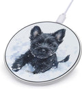 Scottish Terrier Puppy Dog Snowy Phone Charger Magnetic Charging Pad Anti-Slip with USB Cable