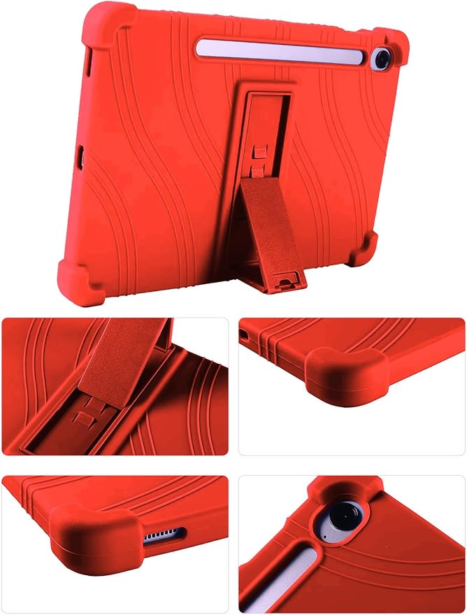 Case for Samsung Galaxy Tab S10 FE Plus/S10 FE+5G 13.1-Inch - Protective Cover with S Pen Holder &amp Multi-Angle Viewing Stand (Red)