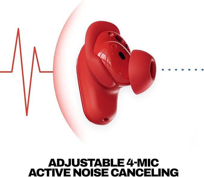 Skullcandy Method 360 ANC Wireless Earbuds Sound by Bose Bluetooth Headphones Premium Noise Cancelling Up to 40 Hrs Battery Sweat and Water Resistant Microphone for iPhone Android - Plasma