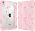 May Chen for iPad Air 11-inch M4/M3/M2 (2026/2025/2024) iPad Air 5th/4th 10.9 Inch - Shockproof Cover with Clear Back Shell &amp Penceil Holder Auto Wake/Sleep Stand Cover Pink Bows P721