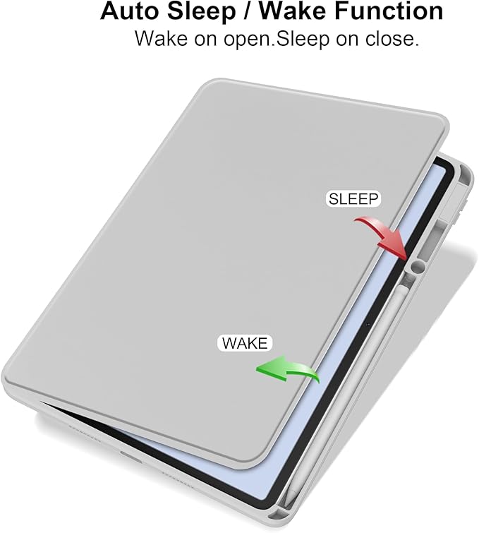 Rotating Case for Huawei MatePad SE 11 inch 2024 with Pencil Holder360 Degree Rotation Protective Stand Smart Tablet Slim Hard Shell Folio Cover Clear Back Auto Wake/Sleep (Grey)