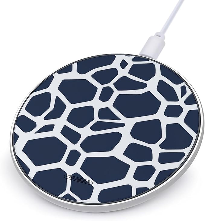 Blue Giraffe Texture Pattern Phone Charger Magnetic Charging Pad Anti-Slip with USB Cable