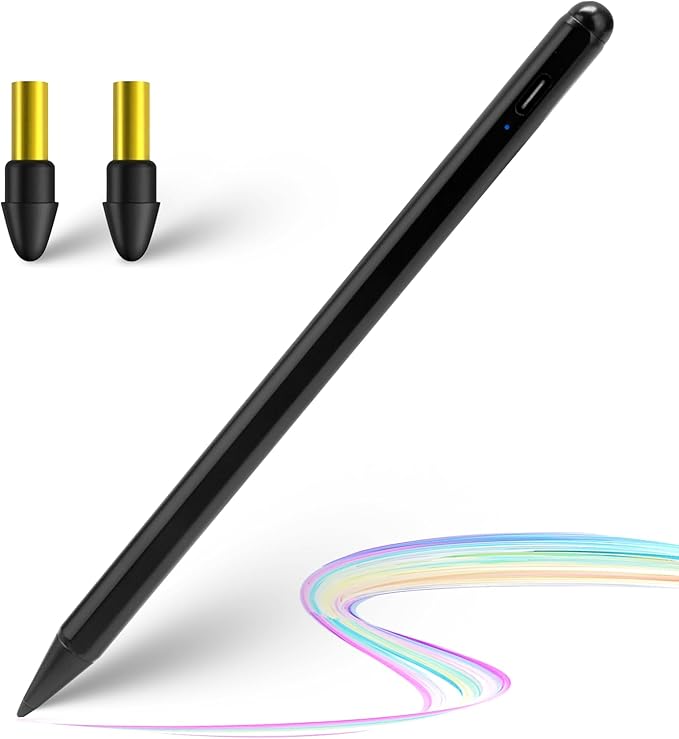 Minilabo iPad Pen for 2018-2025 Series Palm Rejection and Fast Charging Active Pencil Compatible with Apple iPad 6-11 iPad Pro 11/12.9/M4 iPad Air 3/4/5/M2/M3 Black