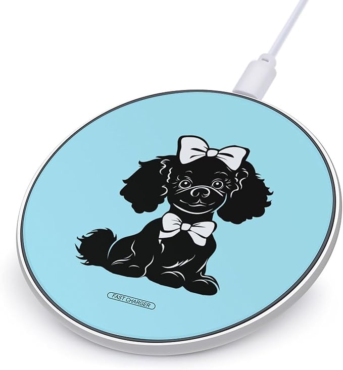 Poodle Wireless Charger Anti-Slip Wireless Charging Pad Slim Charger Mat for Men Women