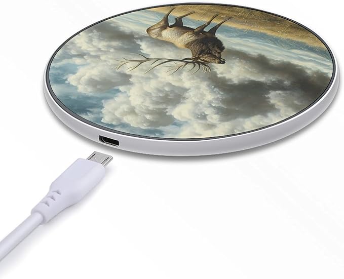 Deers Alpine Grassland Cumulus Clouds Phone Charger Magnetic Charging Pad Anti-Slip with USB Cable