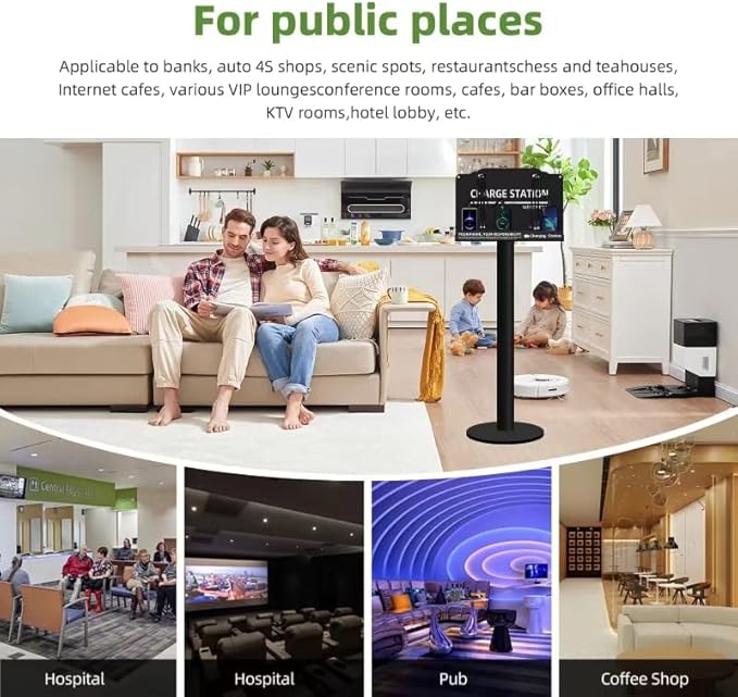 Floor Stand Cell Phone Charging Station Mobile Phone Charging Station | Fast Charging 8 Device | Compatible with Apple Tablets Android Port | Great for Offices Hotel Hospital Airport
