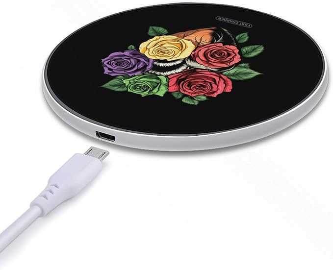 Anatomical Heart Floral Cardiac Nurse Wireless Charger Anti-Slip Wireless Charging Pad Slim Charger Mat for Men Women