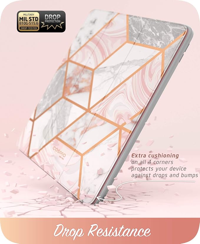 i-Blason Cosmo Case for iPad Air 3 10.5 2019 (3rd Gen) / iPad Pro 10.5 2017 [Built-in Screen Protector] Trifold Stand Protective Case Cover with Pencil Holder and Auto Sleep/Wake Marble 10.5
