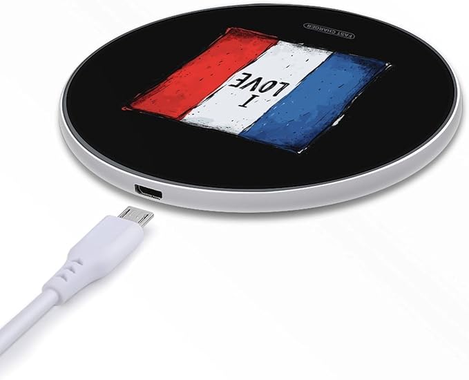 I Love France Wireless Charger Anti-Slip Wireless Charging Pad Slim Charger Mat for Men Women