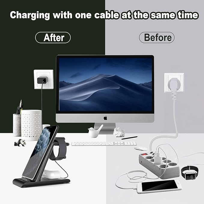 Foldable Wireless Charger Compatible for Samsung3 in 1 Charging Station for Galaxy Watch 7/Ultra/FE/6/5Galaxy S25/Ultra/S24/Z Flip 6/5/Fold 6/5Galaxy Buds 3/2/Pro Charger