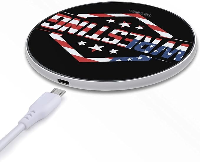 U.S.A. Flag Wrestling Phone Charger Magnetic Charging Pad Anti-Slip with USB Cable