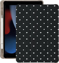 Cute Polka Dot Heart for iPad Pro 11 Inch Case (M5/M4) 2025/2024 with Pencil Holder Auto Sleep/Wake Black Leather Soft TPU Back Cover