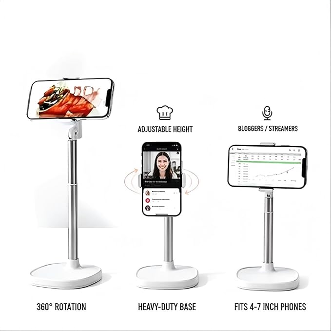 White-Phone Clip Stand