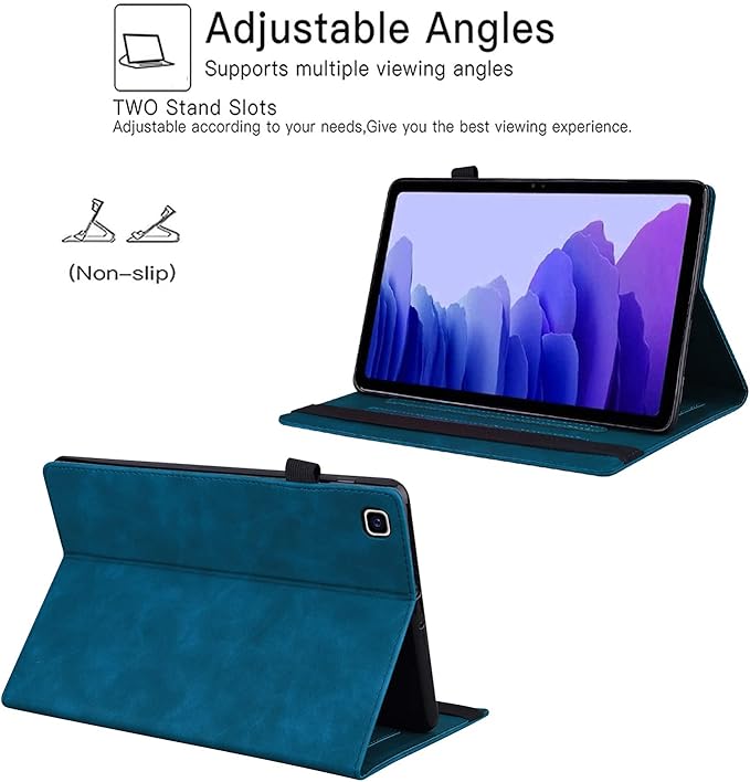 Flip Case for Samsung Galaxy Tab S10 FE+ Plus 2025 13.1 inch PU Leather Stand Soft Back Smart Auto Wake/Sleep CoverAdjustable Stand Shell w/Card Slots/Pen Holder/Front Pocket - Blue