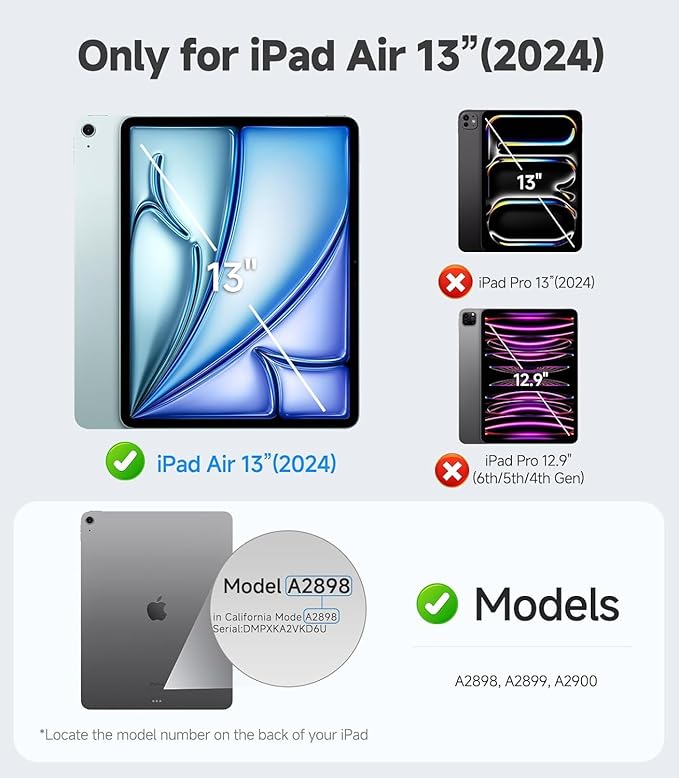 iGluz 2 Pack Screen Protector for iPad Air 13(7th/6th Gen.) M3/M2 2025/2024 9H+ Tempered Glass Screen Protector with Easy-Install Box[12FT Military Grade Shatterproof] HD ClarityScratch Resistant