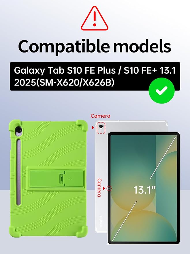 Case for Samsung Galaxy Tab S10 FE Plus/S10 FE+5G 13.1-Inch - Protective Cover with S Pen Holder &amp Multi-Angle Viewing Stand (Green)