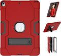 Jaorty Case for iPad Air 3 10.5 2019for iPad Pro 10.5 inch 2017 Case3 in 1 Hybrid [Soft&ampHard] Heavy Duty Rugged Stand Shockproof Anti-Slip Anti-Scratch Full-Body Protective CaseRed/Black
