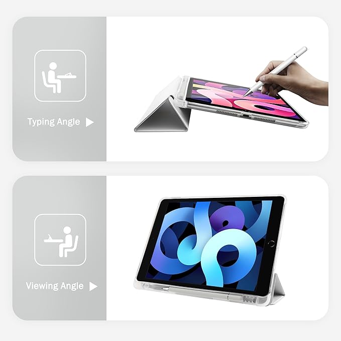 Idocolors Cute Kawaii Floral Bunny Bow Pad Case for 7.9 Inch iPad mini 4/iPad mini 5 Clear TPU Smart Stand Back Cover with Pencil Holder Auto Wake/Sleep Foldable Case for Women Girls