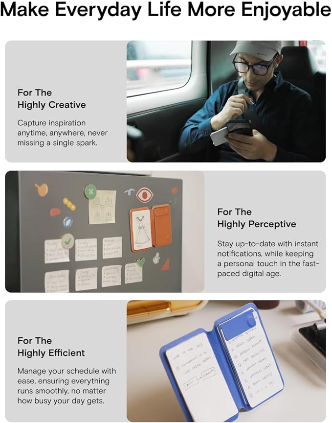 MOFT Action Inspiration MagSafe Phone Stand Magnetic Notepad Stand Compatible with iPhone 16 Series and Other Phones with Two Types of Notepad and Magnetic Invisible Pen Taupe + Sunrise