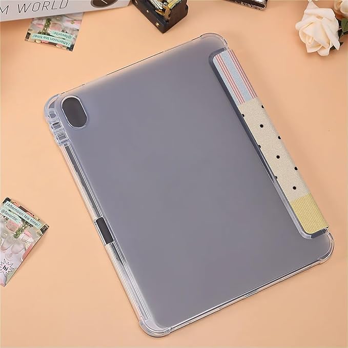 Vintage Check Plaid Apples Case Compatible with iPad 9th 8th 7th Generation 10.9 Inch 2021/2019/2018Funny Cover with Trifold Stand + Pencil Holder for Boys GirlsiPad 10.9in 2022