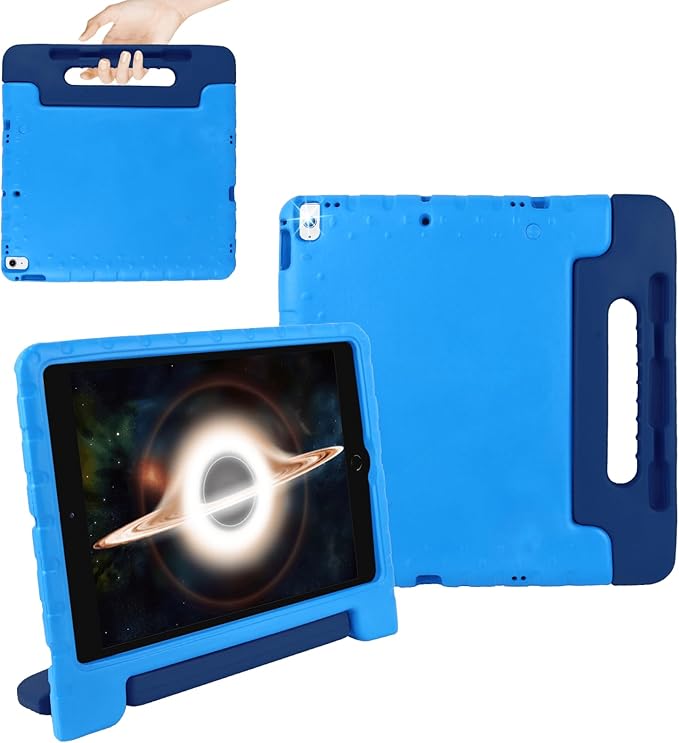 for Kids iPad Pro 12.9 Case 2nd 1st Generation with Pencil Holder and Anti-Slip Handle Super Protection Rugged Cover for 12.9 inch iPad Pro 2015 2017 - Dark Blue