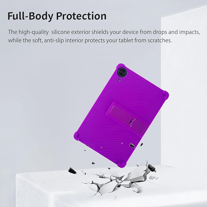 Case for Callsky-Pro/Callsky Ctab 14 / Teclast T70 14inch Android 14 TabletAdjustable BracketSoft Silicone Protective Cover with Adjustable Stand Lightweight and Kid-Friendly(Purple)