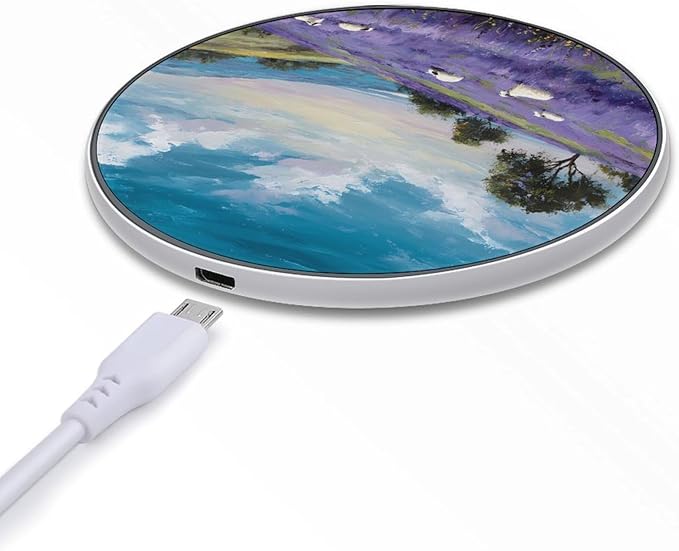 Sheep in Lavender Fields Phone Charger Magnetic Charging Pad Anti-Slip with USB Cable