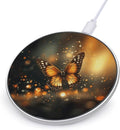 Orange Butterfly Wireless Charger Fast Wireless Charging Pad with USB Cable 10W Anti-Slip Magnetic Wireless Charger Portable Slim Charger Puck Travel Charging Station