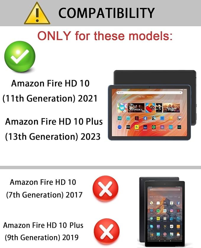 for Amazon Fire HD 10/10 Plus Case with Keyboard (11th/13th Generation 10.1 inch) - Rainbow Backlit Keyboard Case - Built in Pencil Holder with Mouse - Black